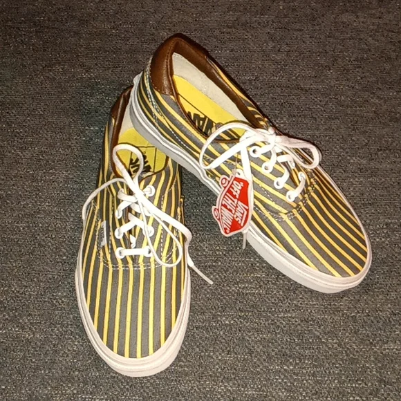 Vans Shoes Unisex Vans Shoes Era 59 Yellow Blue Stripe Shoes